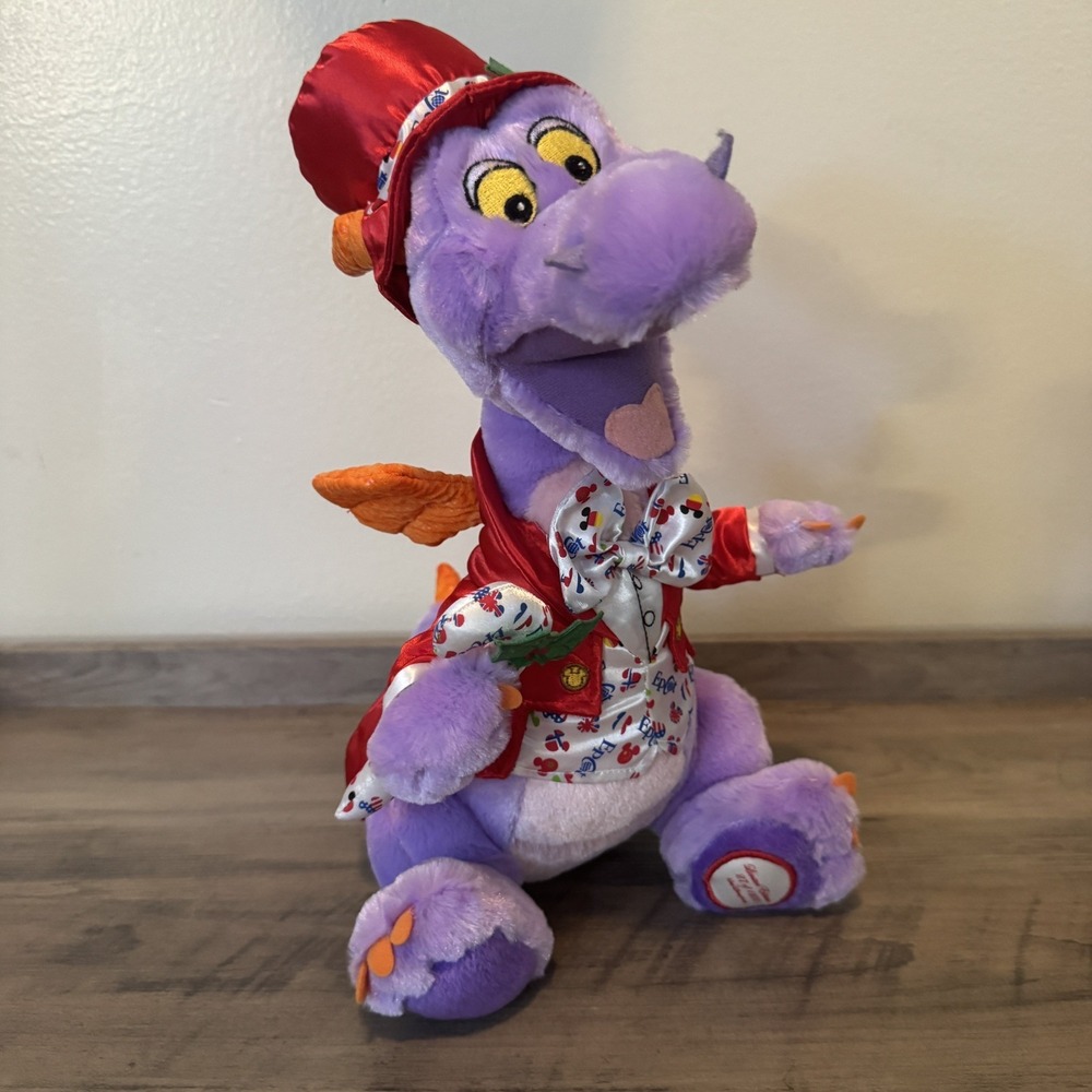 Rare HTF Holiday Christmas Figment 27/1200 Walt Disney World 2008 Epcot Plush